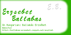 erzsebet ballabas business card